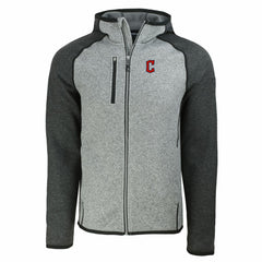 Heather Charcoal/Heather Gray Cleveland Guardians Cutter & Buck Mainsail Full-Zip Hooded Jacket