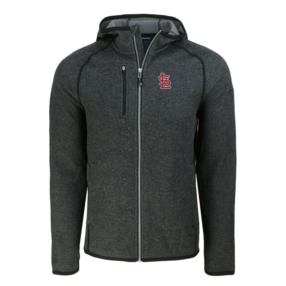 Heather Charcoal St. Louis Cardinals Cutter & Buck Mainsail Full-Zip Hooded Jacket