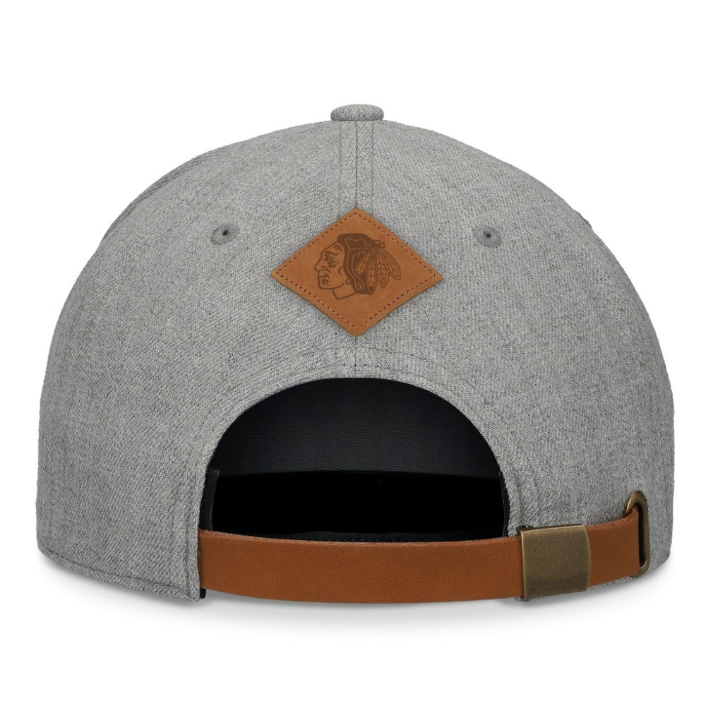 NHL Chicago Blackhawks Fanatics Elements A-Frame Leather Strapback Hat