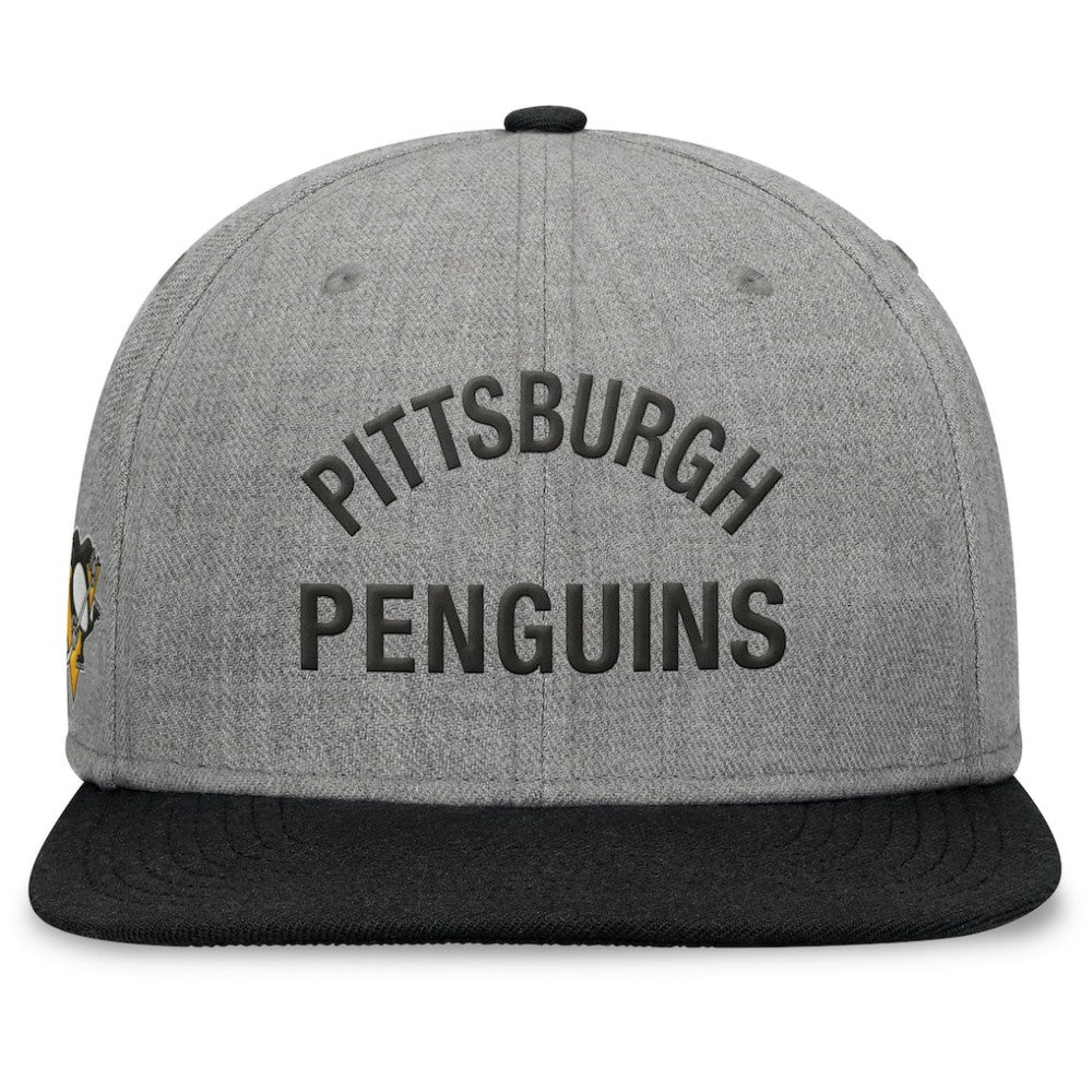 NHL Pittsburgh Penguins Fanatics Elements Flat Brim Leather Strapback Hat