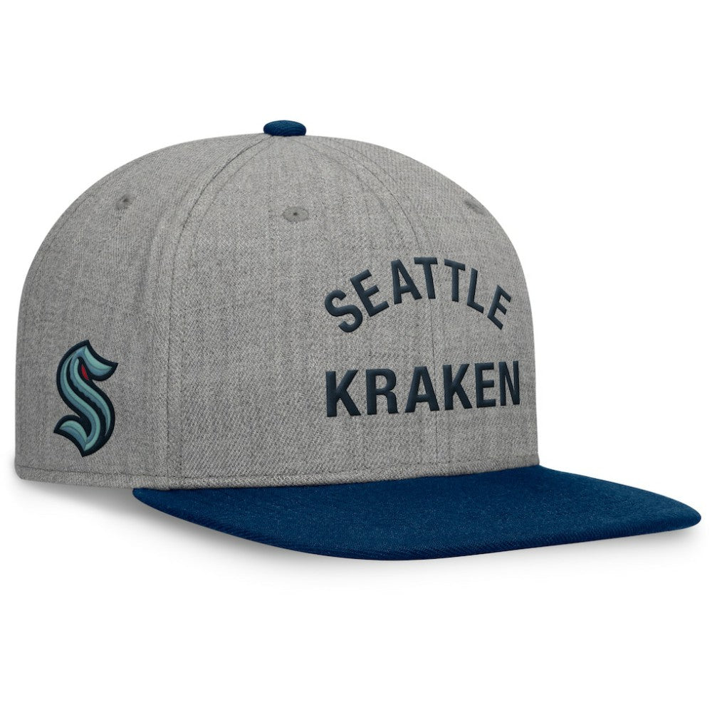 NHL Seattle Kraken Fanatics Elements Flat Brim Leather Strapback Hat