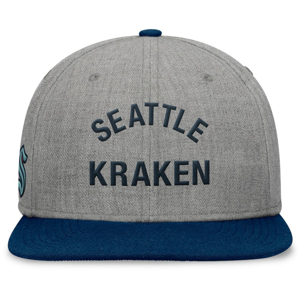 NHL Seattle Kraken Fanatics Elements Flat Brim Leather Strapback Hat