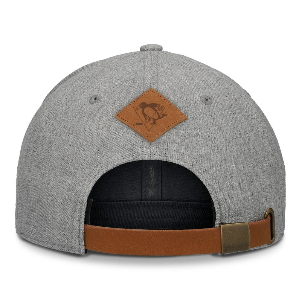NHL Pittsburgh Penguins Fanatics Elements A-Frame Leather Strapback Hat