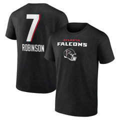 Bijan Robinson  Team Wordmark Name & Number T-Shirt - Atlanta Falcons T-shirts