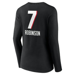 Bijan Robinson  Women's Team Wordmark Name & Number Long Sleeve V-Neck T-Shirt - Atlanta Falcons T-shirts