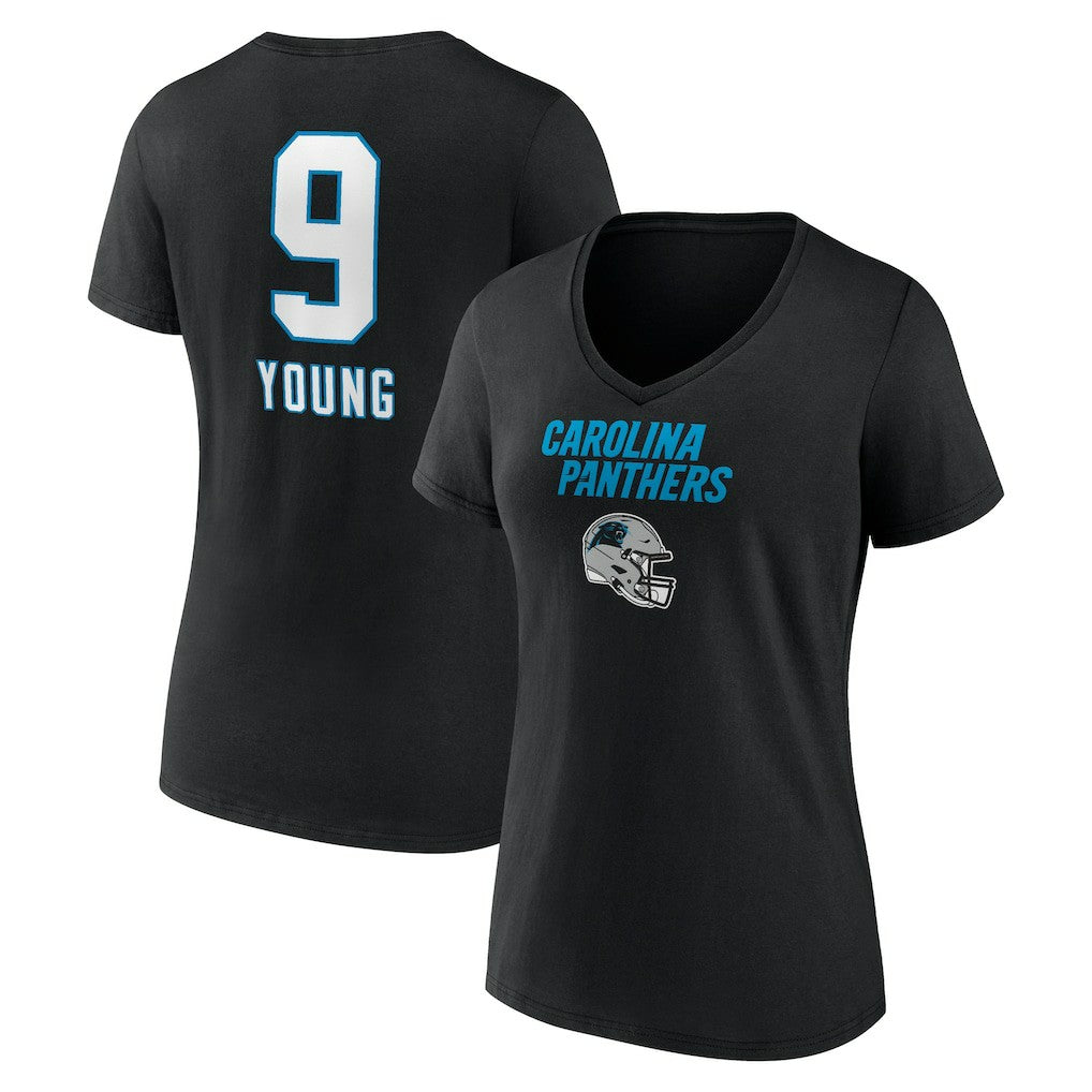 Bryce Young  Women's Team Wordmark Name & Number V-Neck T-Shirt - Carolina Panthers T-shirts