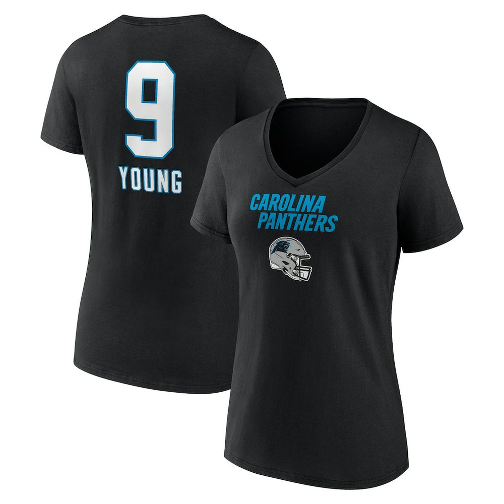 Bryce Young  Women's Team Wordmark Name & Number V-Neck T-Shirt - Carolina Panthers T-shirts