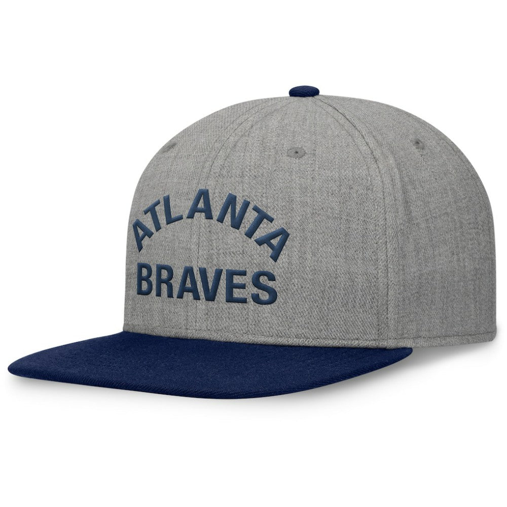 Heather Gray/Navy Atlanta Braves Fanatics Elements Flat Brim Snapbuckle Hat