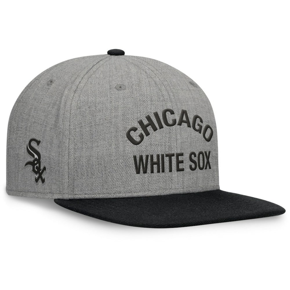 Heather Gray/Black Chicago White Sox Fanatics Elements Flat Brim Snapbuckle Hat
