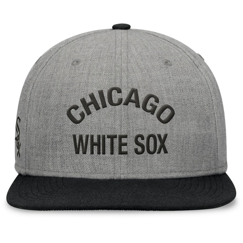 Heather Gray/Black Chicago White Sox Fanatics Elements Flat Brim Snapbuckle Hat