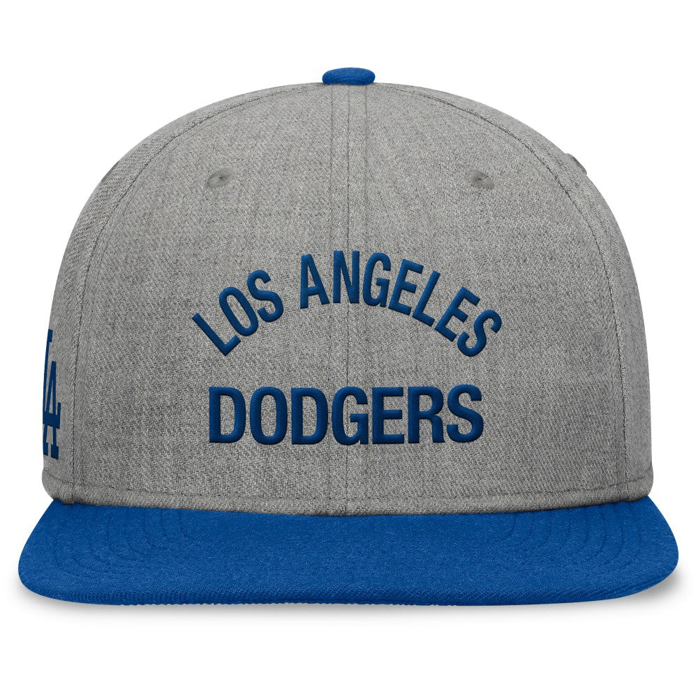 Heather Gray/Royal Los Angeles Dodgers Fanatics Elements Flat Brim Snapbuckle Hat