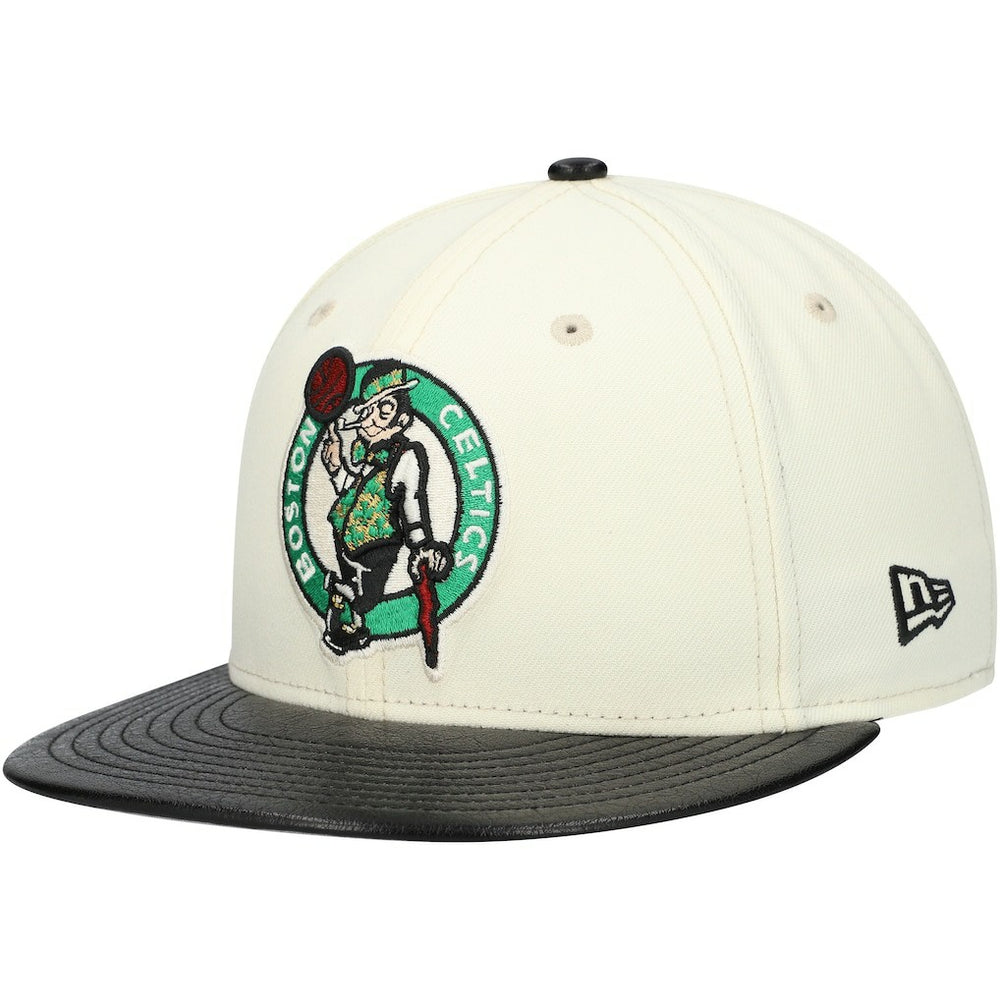 New Era Boston Celtics Faux Leather Visor Two-Tone 59FIFTY Fitted Hat