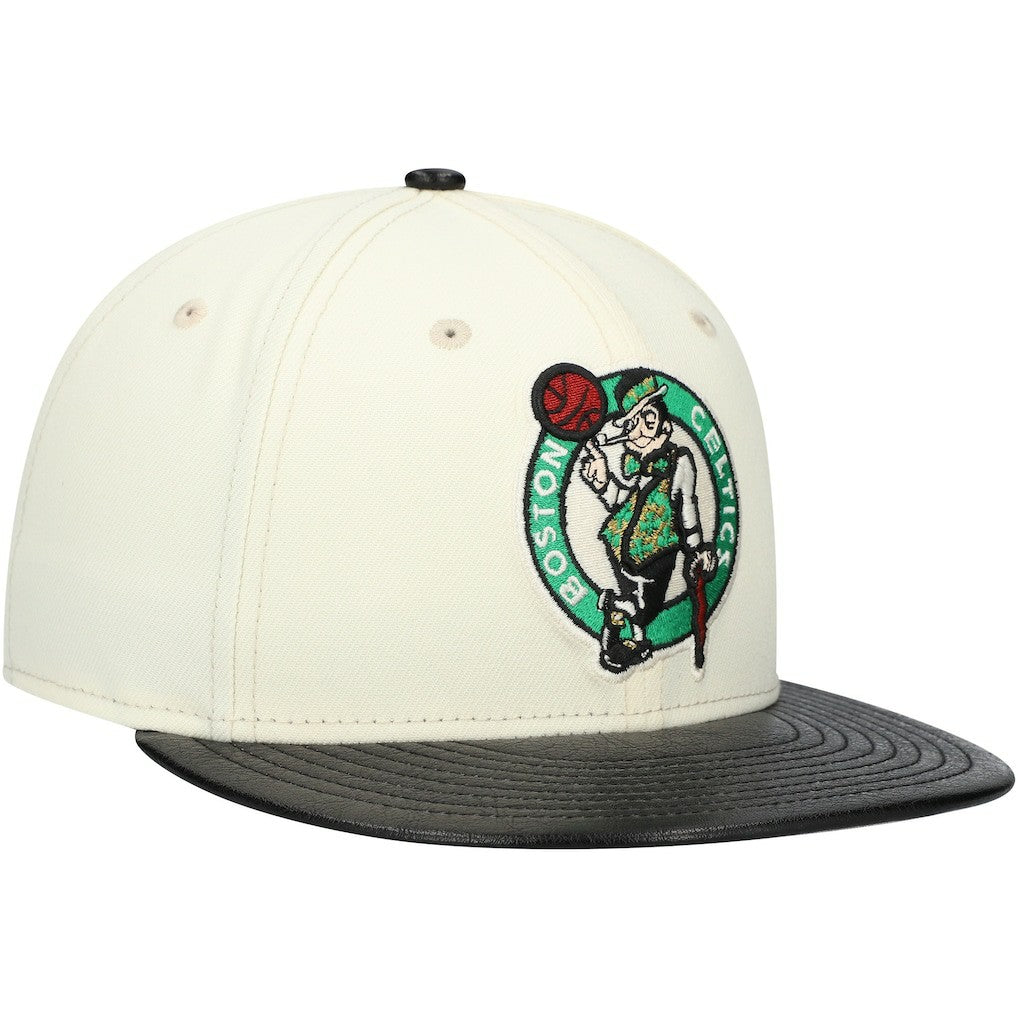 New Era Boston Celtics Faux Leather Visor Two-Tone 59FIFTY Fitted Hat