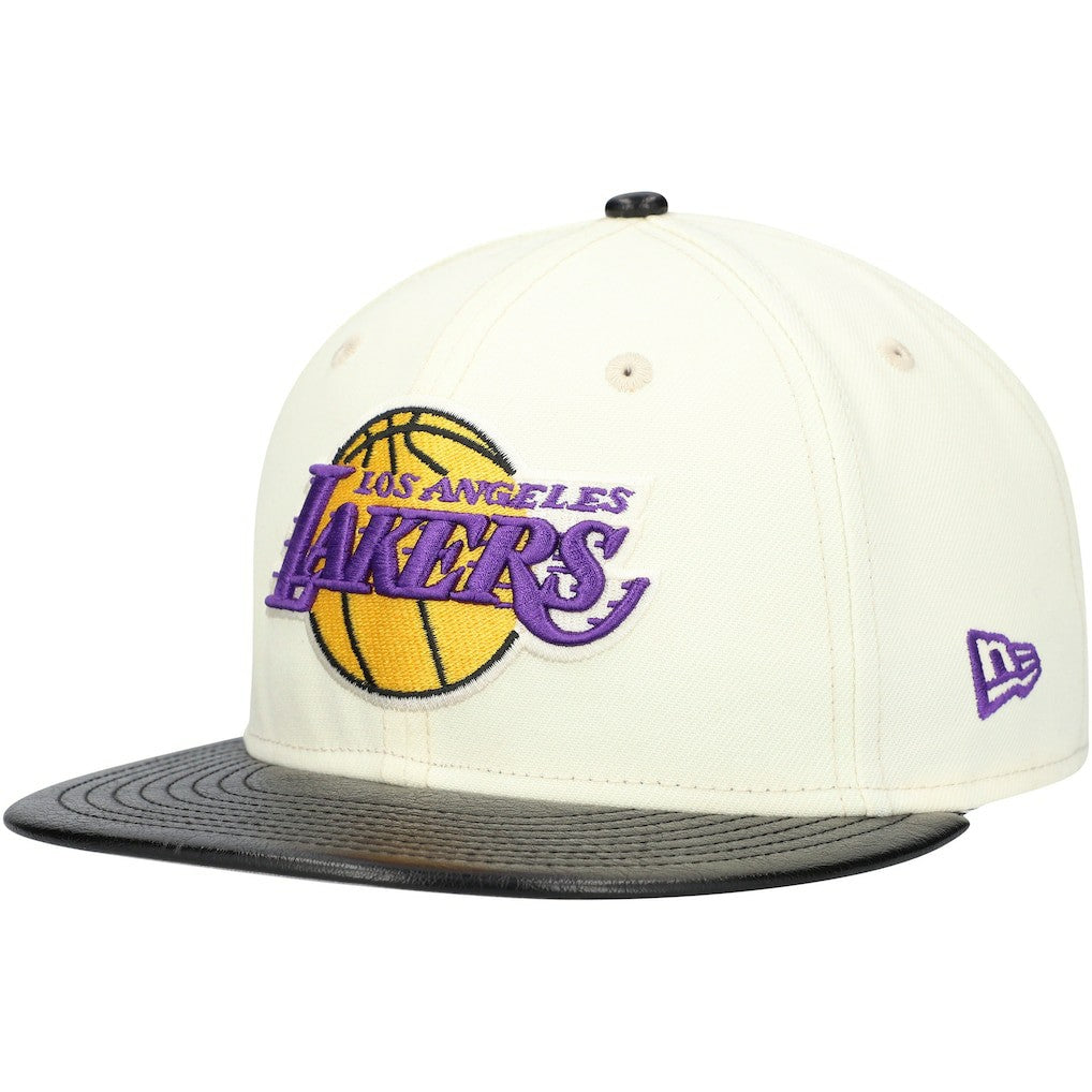 New Era Los Angeles Lakers Faux Leather Visor Two-Tone 59FIFTY Fitted Hat