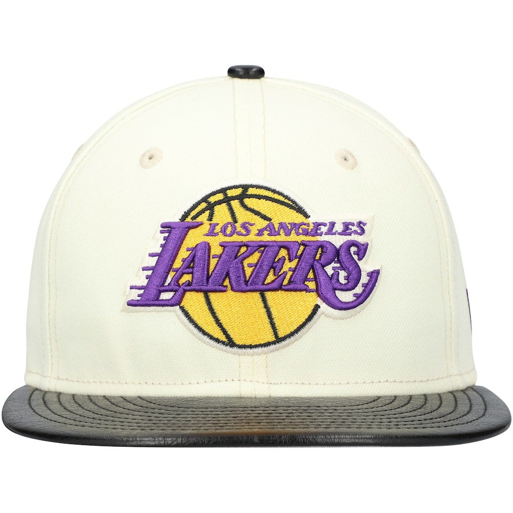 New Era Los Angeles Lakers Faux Leather Visor Two-Tone 59FIFTY Fitted Hat