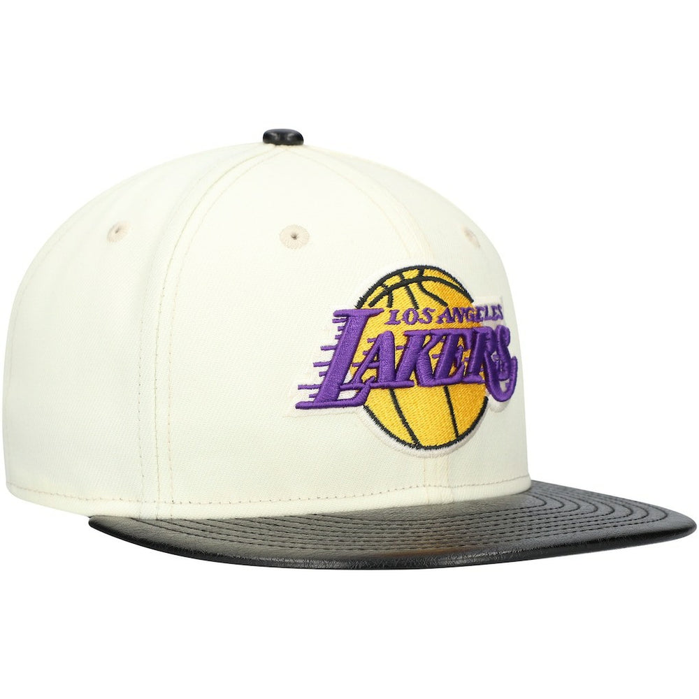 New Era Los Angeles Lakers Faux Leather Visor Two-Tone 59FIFTY Fitted Hat