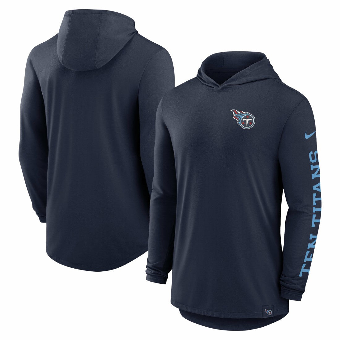 Blitz Tri-Blend Dri-FIT Long Sleeve Hoodie T-Shirt - Tennessee Titans Hoodies