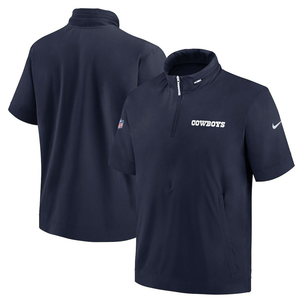 2024 Sideline Coach Short Sleeve Half-Zip Hoodie Jacket - Dallas Cowboys Hoodies