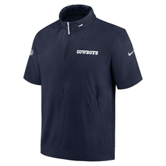 2024 Sideline Coach Short Sleeve Half-Zip Hoodie Jacket - Dallas Cowboys Hoodies