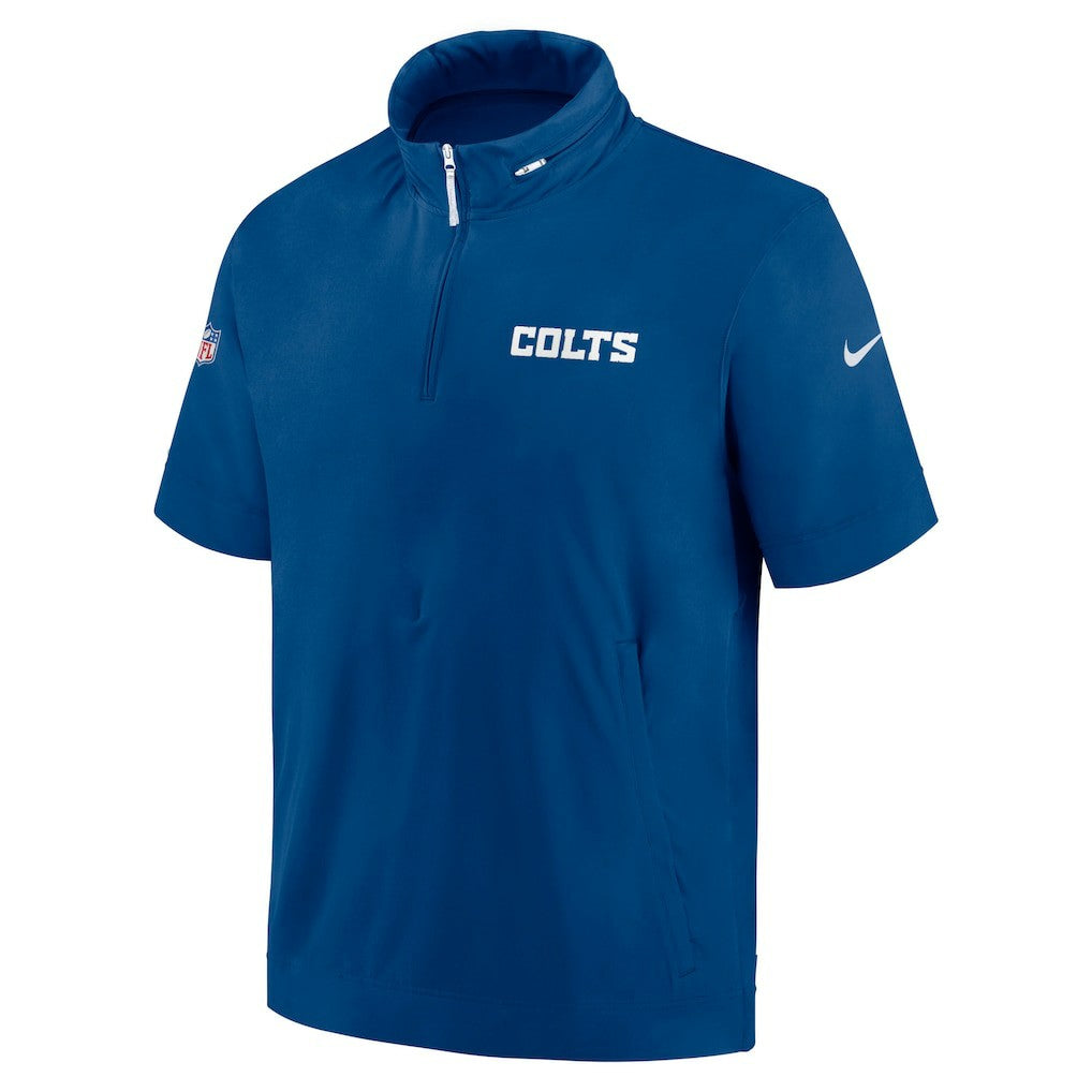 2024 Sideline Coach Short Sleeve Half-Zip Hoodie Jacket - Indianapolis Colts Hoodies