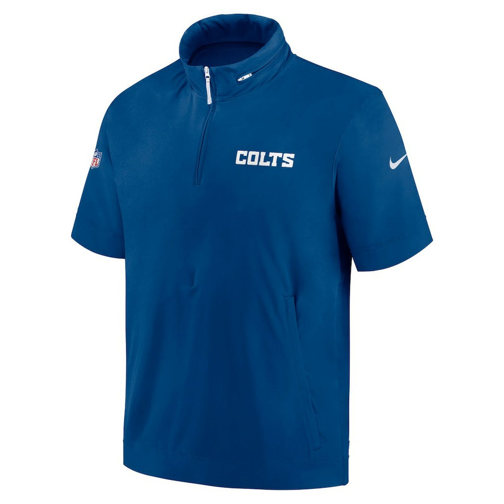 2024 Sideline Coach Short Sleeve Half-Zip Hoodie Jacket - Indianapolis Colts Hoodies