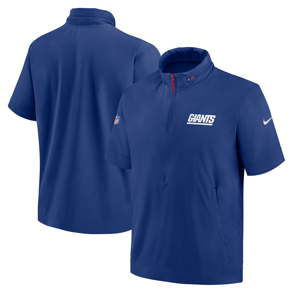 2024 Sideline Coach Short Sleeve Half-Zip Hoodie Jacket - New York Giants Hoodies