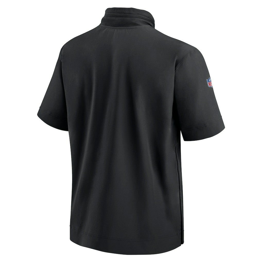 2024 Sideline Coach Short Sleeve Half-Zip Hoodie Jacket - San Francisco 49ers Hoodies