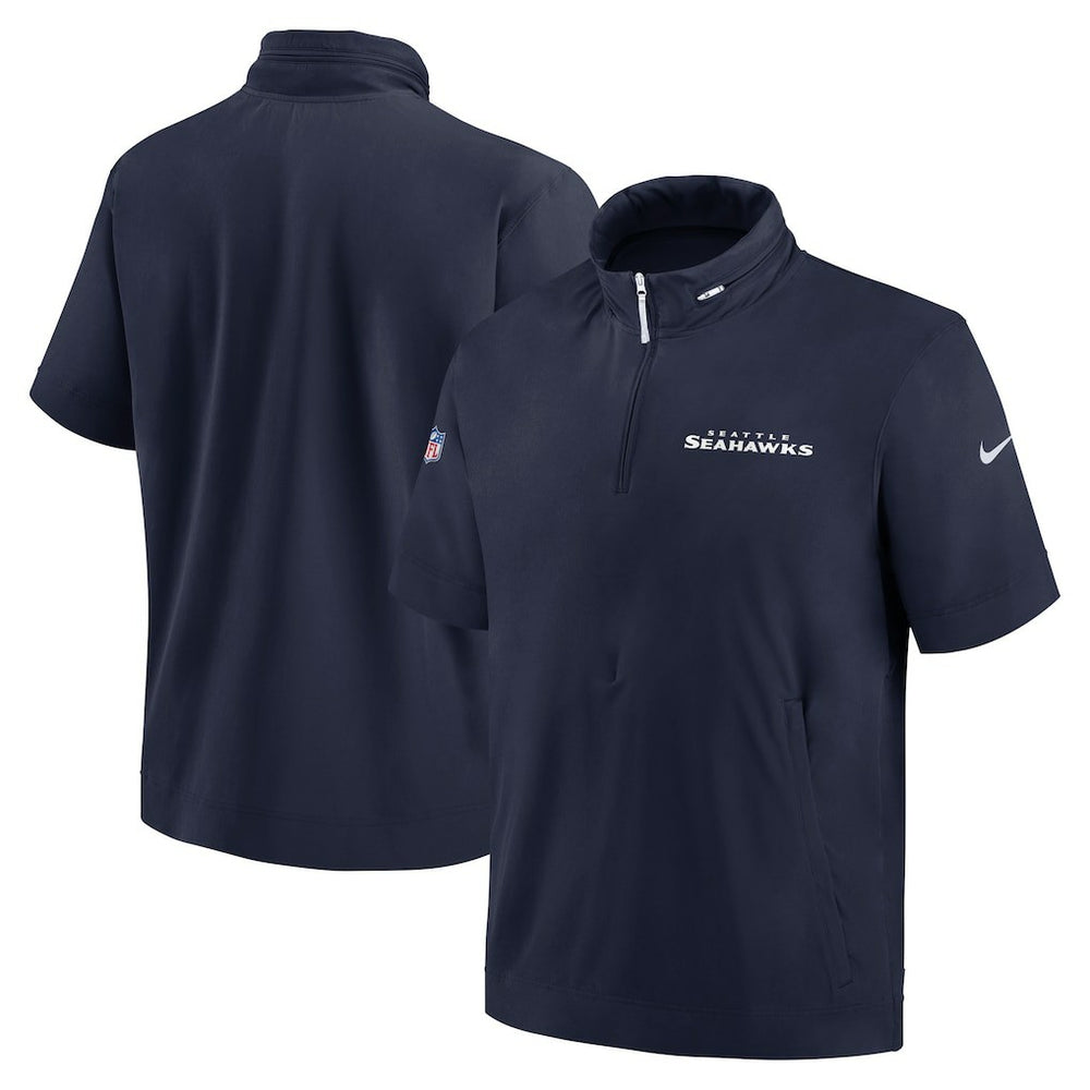2024 Sideline Coach Short Sleeve Half-Zip Hoodie Jacket - Seattle Seahawks Hoodies