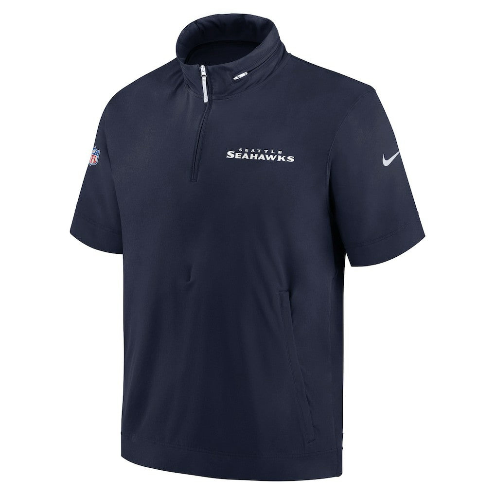 2024 Sideline Coach Short Sleeve Half-Zip Hoodie Jacket - Seattle Seahawks Hoodies