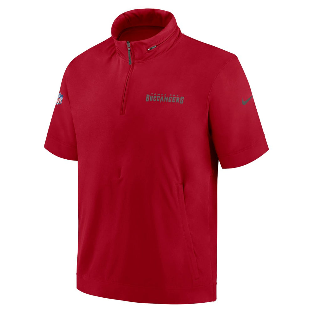 2024 Sideline Coach Short Sleeve Half-Zip Hoodie Jacket - Tampa Bay Buccaneers Hoodies