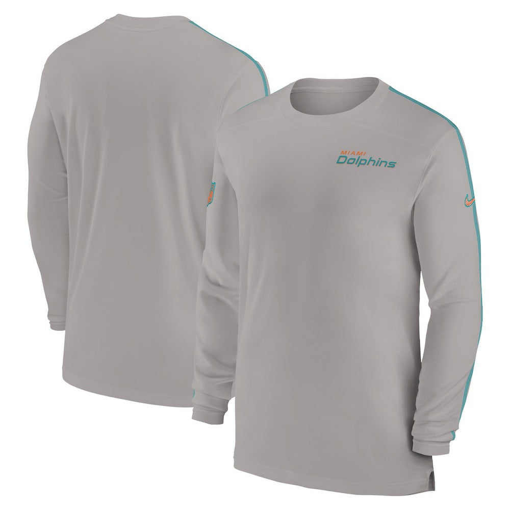 Sideline Coach UV Performance Long Sleeve T-Shirt - Miami Dolphins T-shirts