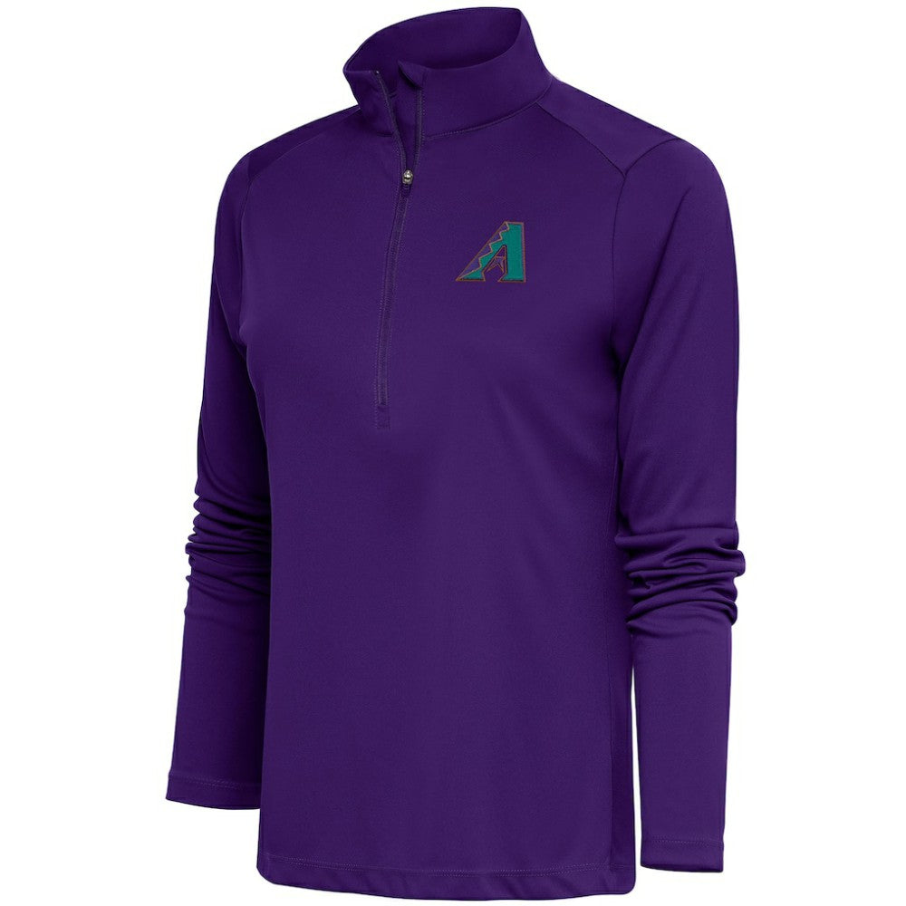 Purple Arizona Diamondbacks Antigua Women's Cooperstown Tribute Half-Zip Pullover Top