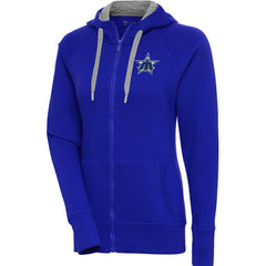 Royal Seattle Mariners Antigua Women's Cooperstown Victory Full-Zip Hoodie