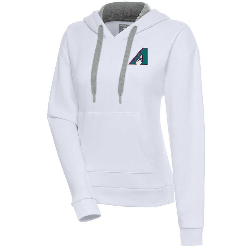 White Arizona Diamondbacks Antigua Women's Cooperstown Victory Pullover Hoodie