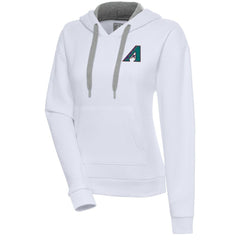 White Arizona Diamondbacks Antigua Women's Cooperstown Victory Pullover Hoodie