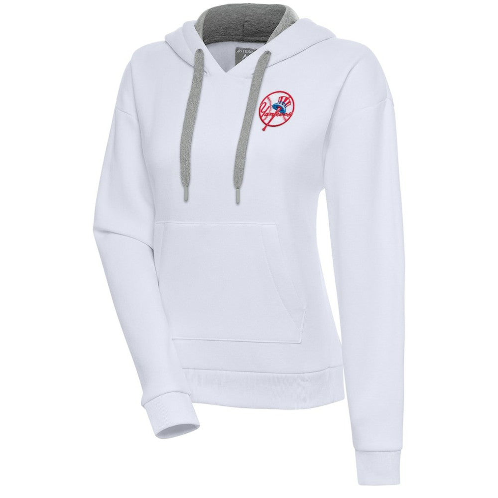 White New York Yankees Antigua Women's Cooperstown Victory Pullover Hoodie