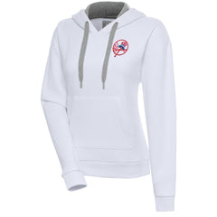White New York Yankees Antigua Women's Cooperstown Victory Pullover Hoodie