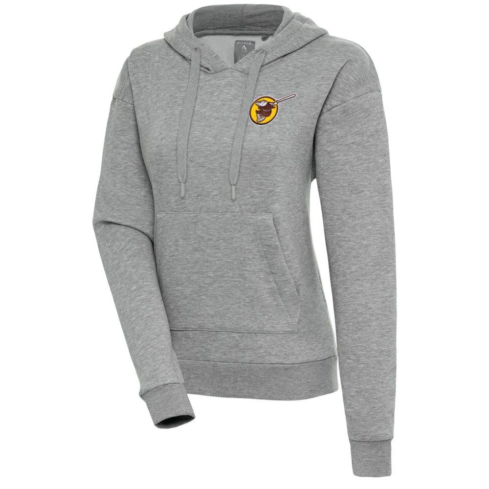 Heather Gray San Diego Padres Antigua Women's Cooperstown Victory Pullover Hoodie