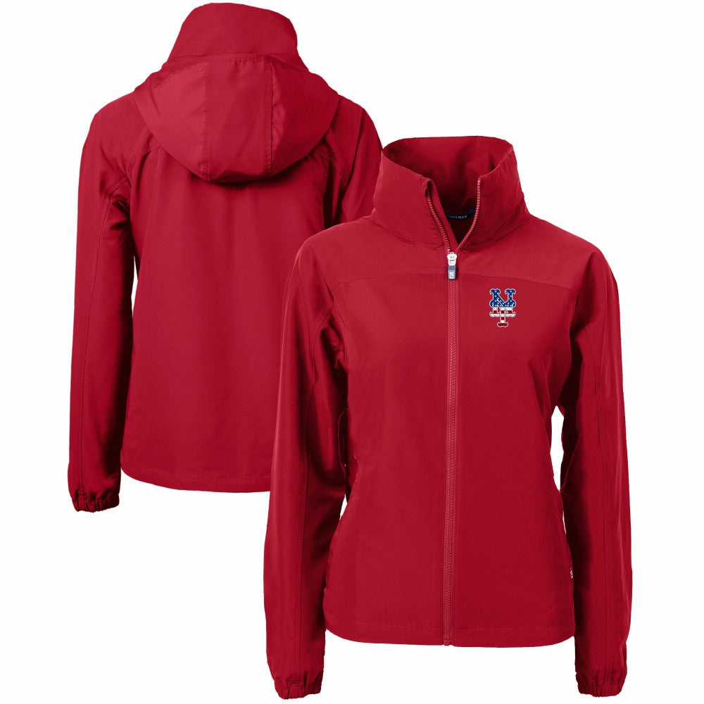 Red New York Mets Cutter & Buck Women's Charter Eco Recycled Full-Zip Jacket