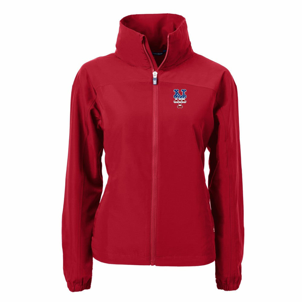 Red New York Mets Cutter & Buck Women's Charter Eco Recycled Full-Zip Jacket