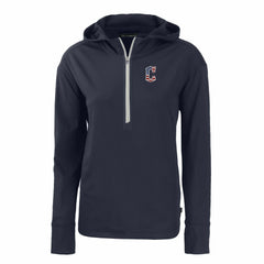 Navy Cleveland Guardians Cutter & Buck Women's Daybreak Eco Recycled Half-Zip Hoodie