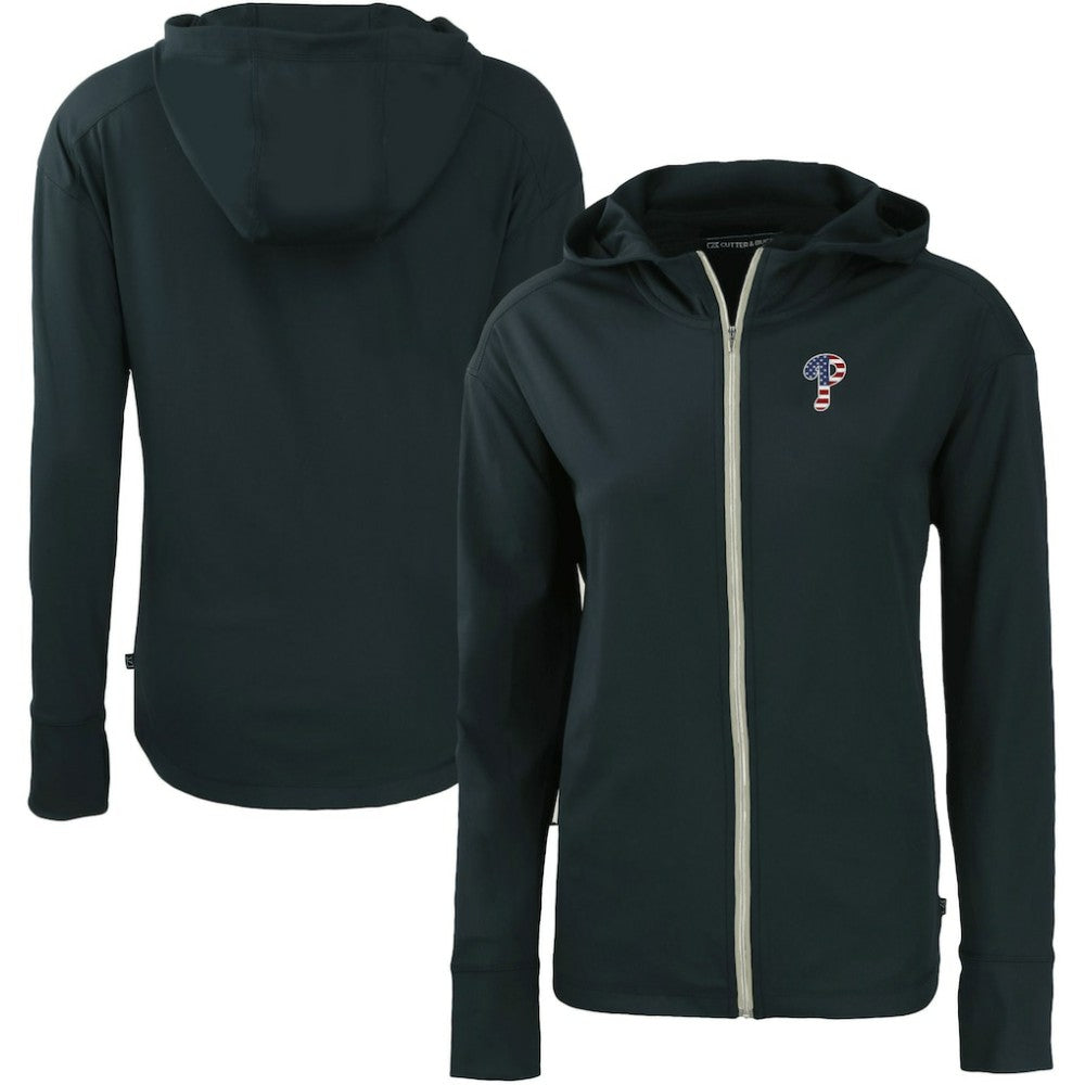 Navy Philadelphia Phillies Cutter & Buck Women's Daybreak Eco Recycled Full-Zip Hoodie