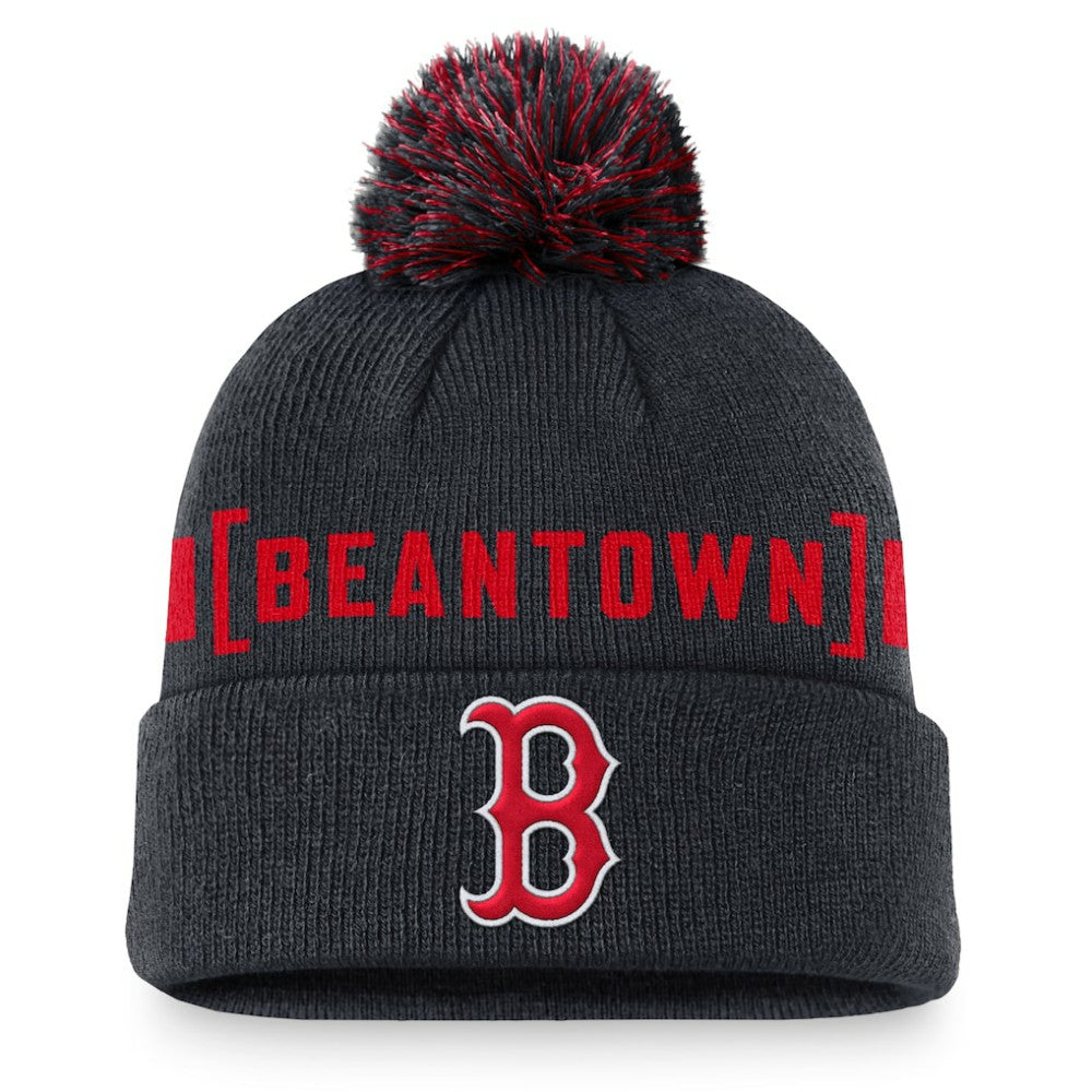 Navy Boston Red Sox Nike Hometown Peak Cuffed Knit Hat with Pom