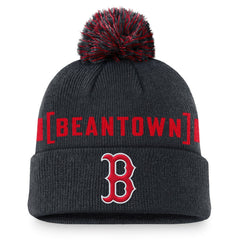 Navy Boston Red Sox Nike Hometown Peak Cuffed Knit Hat with Pom