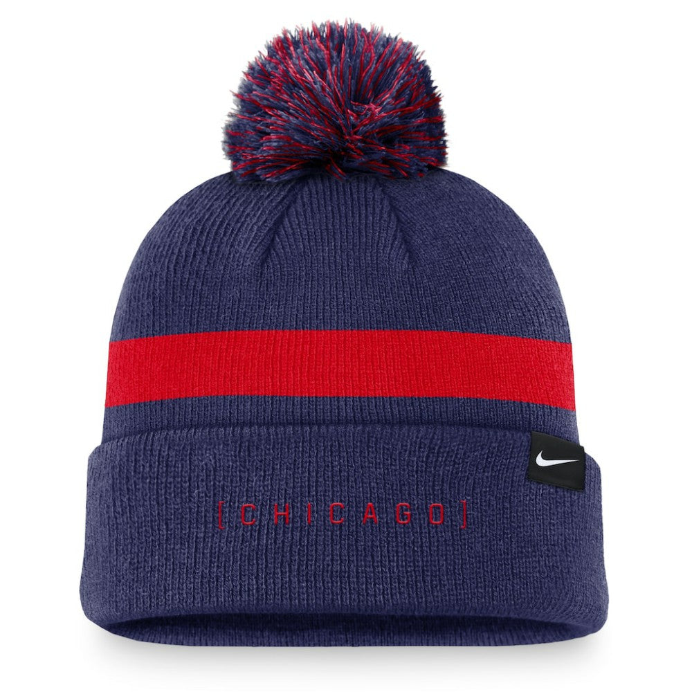 Royal Chicago Cubs Nike Hometown Peak Cuffed Knit Hat with Pom