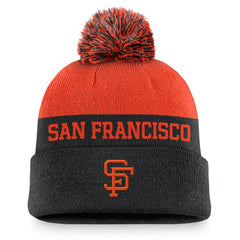 Black San Francisco Giants Nike Rewind Peak Cuffed Knit Hat with Pom