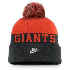 Black San Francisco Giants Nike Rewind Peak Cuffed Knit Hat with Pom