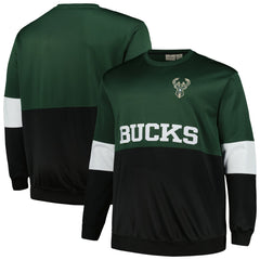 Fanatics Milwaukee Bucks Big & Tall Split Pullover Sweatshirt