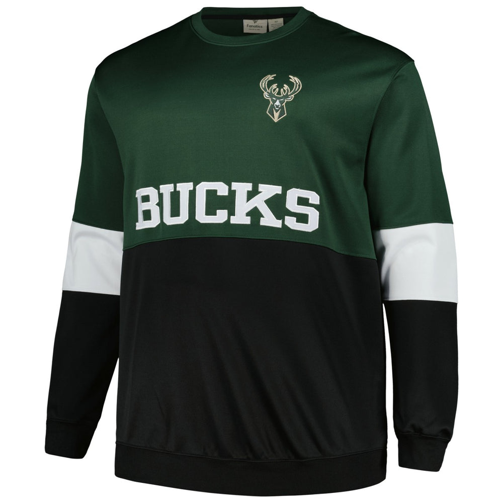 Fanatics Milwaukee Bucks Big & Tall Split Pullover Sweatshirt