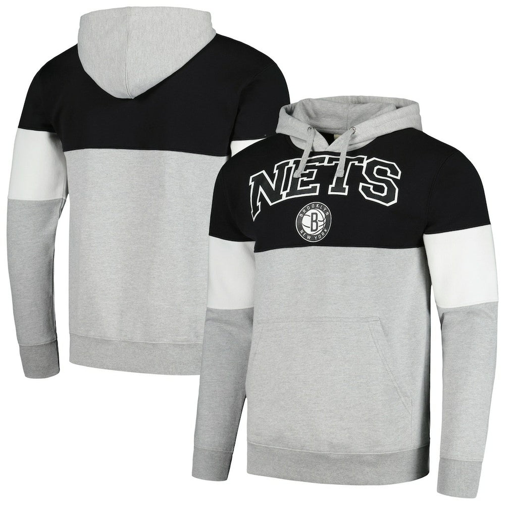Fanatics Brooklyn Nets Contrast Pieced Pullover Hoodie